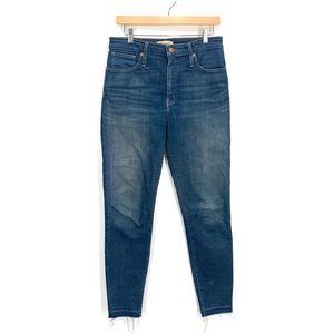 Madewell Curvy High Rise Frayed Hem Skinny Jeans Size 30